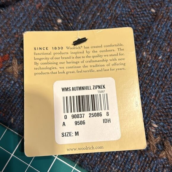 NWT Woolrich Indigo Heather 1/4 Zip Sweater Rib Knit - Picture 6 of 7